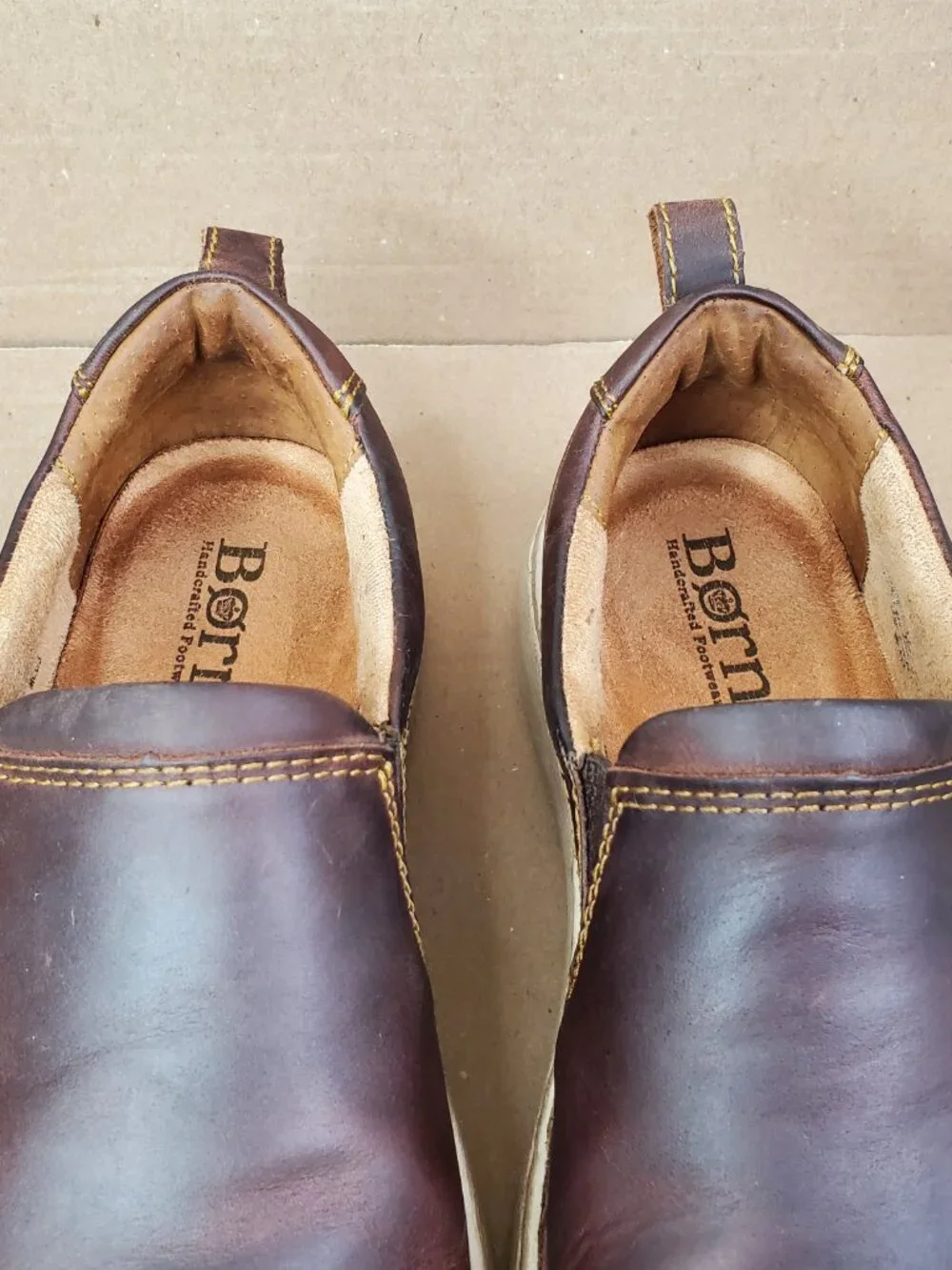 BORN Dalton Loafers Men's shoes size 10/43 M/W Dark Brown Leather slip on Comfor